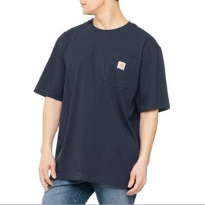 Carhartt Men's Loose Fit Navy Blue Pocket T-Shirt, XL